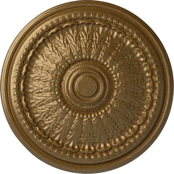 Ekena Millwork Brunswick Ceiling Medallion (Fits Canopies up to 4 1/2"), Hand-Painted Pale Gold, 27"OD x 2 1/2"P CM27BRPAS - main